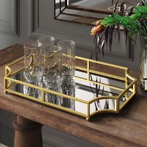 Mirrored bar deals tray